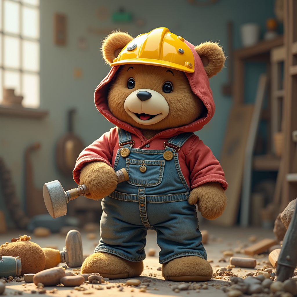 Handyman tools organized on a workbench